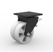 Kółko skrętne z hamulcem, Ø 150 mm, nylon (PA6), 1000 kg