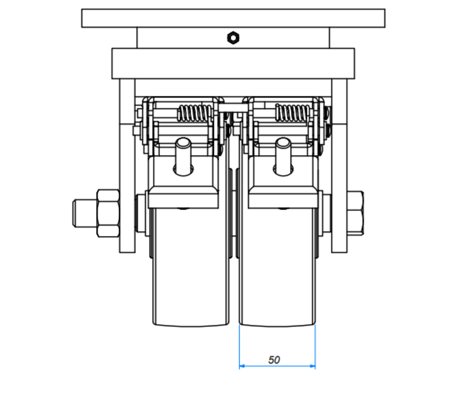 rodízio giratório com travão, Ø 150mm, nylon (PA6), 1000KG