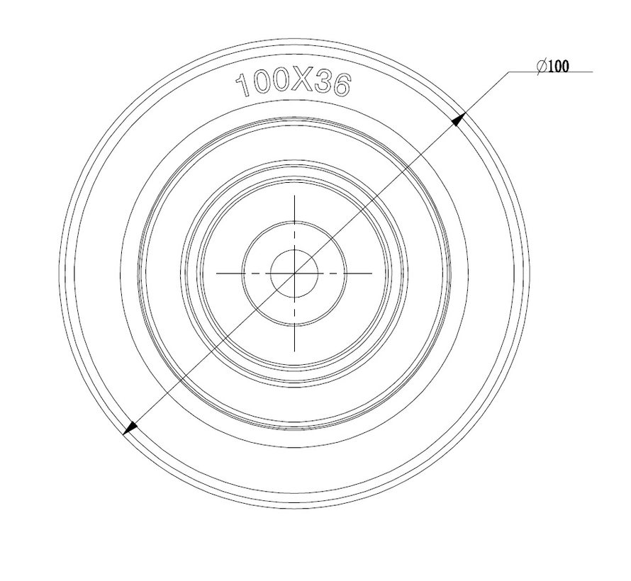 Roda, Ø 100mm, pneu de borracha elástica azul vulcanizada com tampas de arame de plástico 180KG