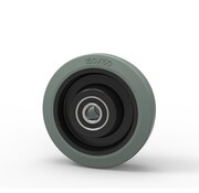 Hjul, Ø 160mm, vulkaniserat grått elastiskt gummidäck, 350KG