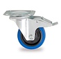 Roulette pivotante, Ø 80 mm, pneu en caoutchouc élastique avec frein, 100 kg
