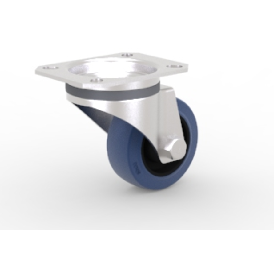 Roulette pivotante, Ø 80 mm, pneu en caoutchouc élastique, 100 kg