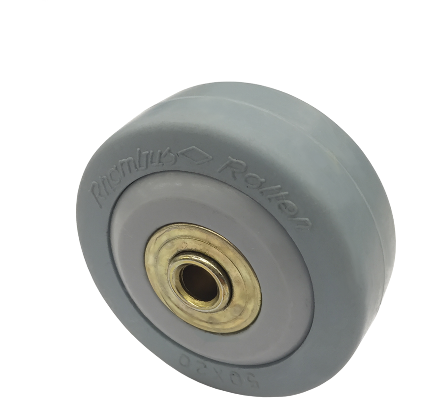 wheel, Ø 50mm, solid rubber grey, shore A 80, 40KG