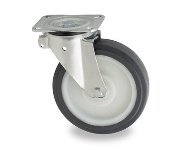 roulette pivotante, Ø 160 mm, bandage en polyuréthane injecté, 600KG