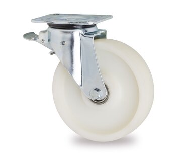 rueda giratoria con freno, Ø 250mm, rueda de poliamida (PA6), 1000KG