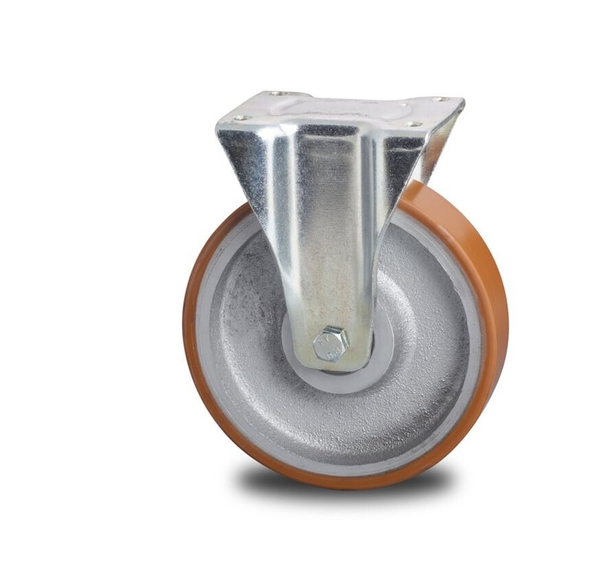 Rueda fija, Ø 200 mm, neumático de poliuretano vulcanizado, 950KG