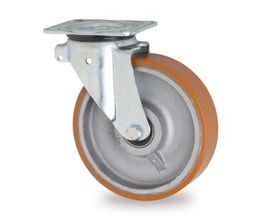 swivel castor, Ø 200mm, vulcanised polyurethane tyre, 950KG