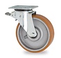swivel castor with brake, Ø 125 mm, vulcanised polyurethane tyre, 400KG