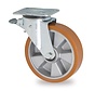 swivel castor with brake, Ø 200 mm, vulcanised polyurethane tyre, 800KG