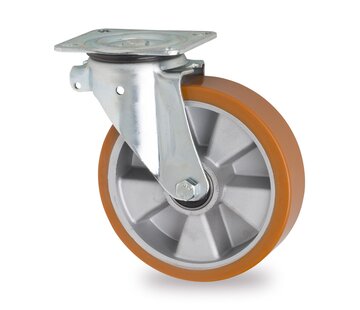 rueda giratoria, Ø 160mm, neumático de poliuretano vulcanizado, 600KG