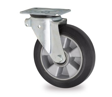 ruota girevole, Ø 200 mm, pneumatico in gomma elastica, 400KG