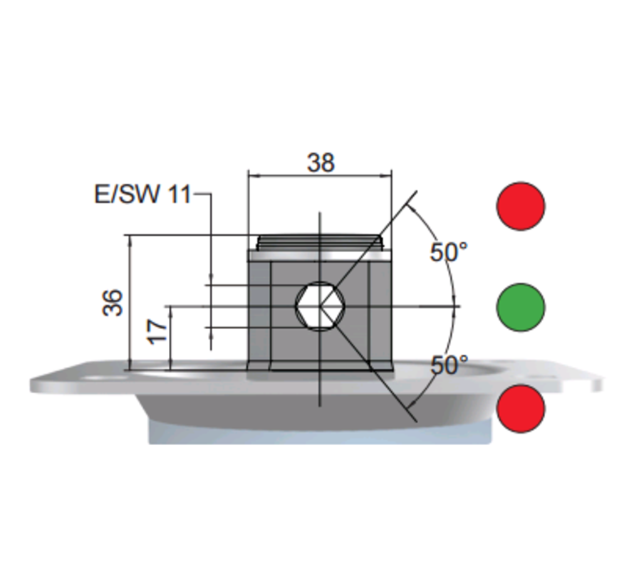 Stainless steel swivel castor with central braking system, 125 mm diameter wheel
