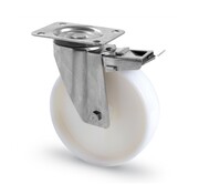 swivel castor with brake, Ø 100 mm, all-polyamide (PA6) wheel, 150KG