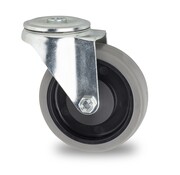 roulette pivotante, Ø 100mm, bandage caoutchouc thermoplastique gris non marquant, 115KG