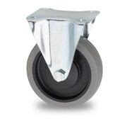 Rueda fija, Ø 125 mm, neumático de caucho termoplástico gris que no deja marcas, 160KG