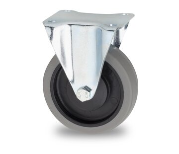 Roda fixa, Ø 125 mm, pneu de borracha termoplástica cinzento que não deixa marcas, 160KG