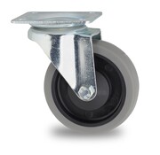 swivel castor, Ø 125 mm, grey non-marking thermoplastic rubber tyre, 160KG