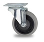 rueda giratoria, Ø 125 mm, neumático de caucho termoplástico gris que no deja marcas, 160KG