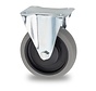 Roulette fixe, Ø 100 mm, bandage caoutchouc thermoplastique gris non marquant, 115KG