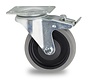 ruota girevole con freno, Ø 100 mm, pneumatico in gomma termoplastica antitraccia grigio, 115KG