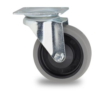ruota girevole, Ø 100 mm, pneumatico in gomma termoplastica antitraccia grigio, 115KG