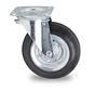 castor wheel for waste container, Ø 200 mm, black rubber tyre, 200KG