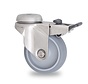 roulette pivotante avec frein, Ø 75 mm, bandage caoutchouc thermoplastique gris non marquant, 60KG