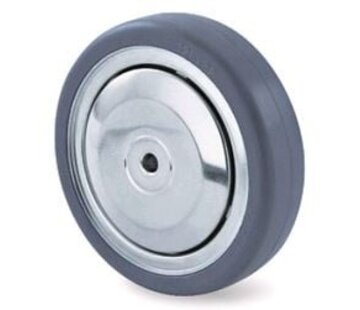 Roue Ø100mm Bande de roulement grise, Roulement à billes avec protections métalliques des filets