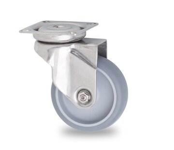 ruota girevole, Ø 75 mm, pneumatico in gomma termoplastica antitraccia grigio, 60KG