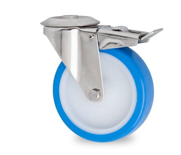 swivel castor with brake, Ø 100 mm, casted polyurethane, 120KG