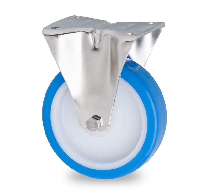 fixed-wheel castor, Ø 125 mm, injection-moulded polyurethane, 180KG