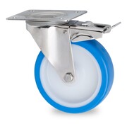 rueda giratoria con freno, Ø 125 mm, poliuretano fundido, 180KG