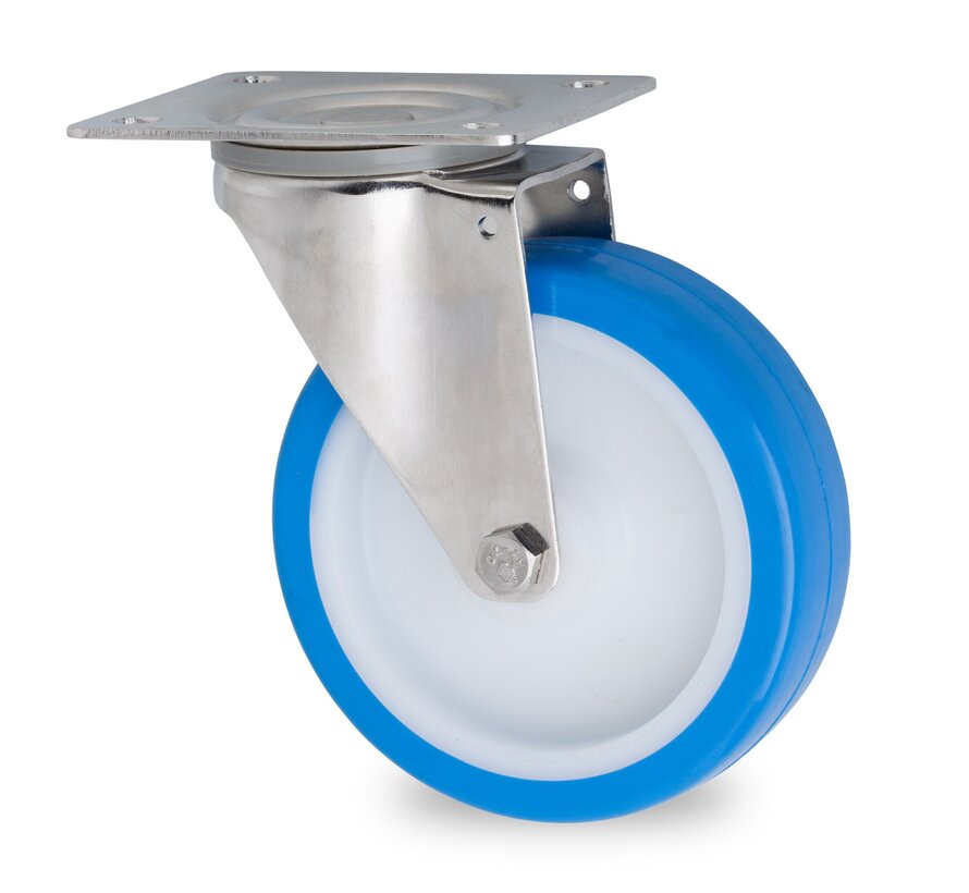 swivel castor, Ø 125 mm, injection-moulded polyurethane, 180KG