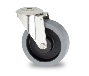 ruota piroettante, Ø 125 mm, gomma elastica imbottita, 200KG