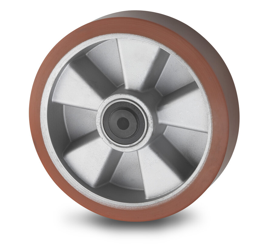 wheel, Ø 125 mm, vulcanised polyurethane tyre, 400KG