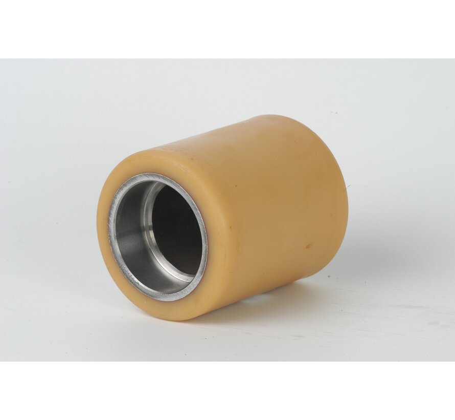 Vulkollan Pallet roller Ø80x34 mm, bearing chamber:32x11 mm, without ball bearing