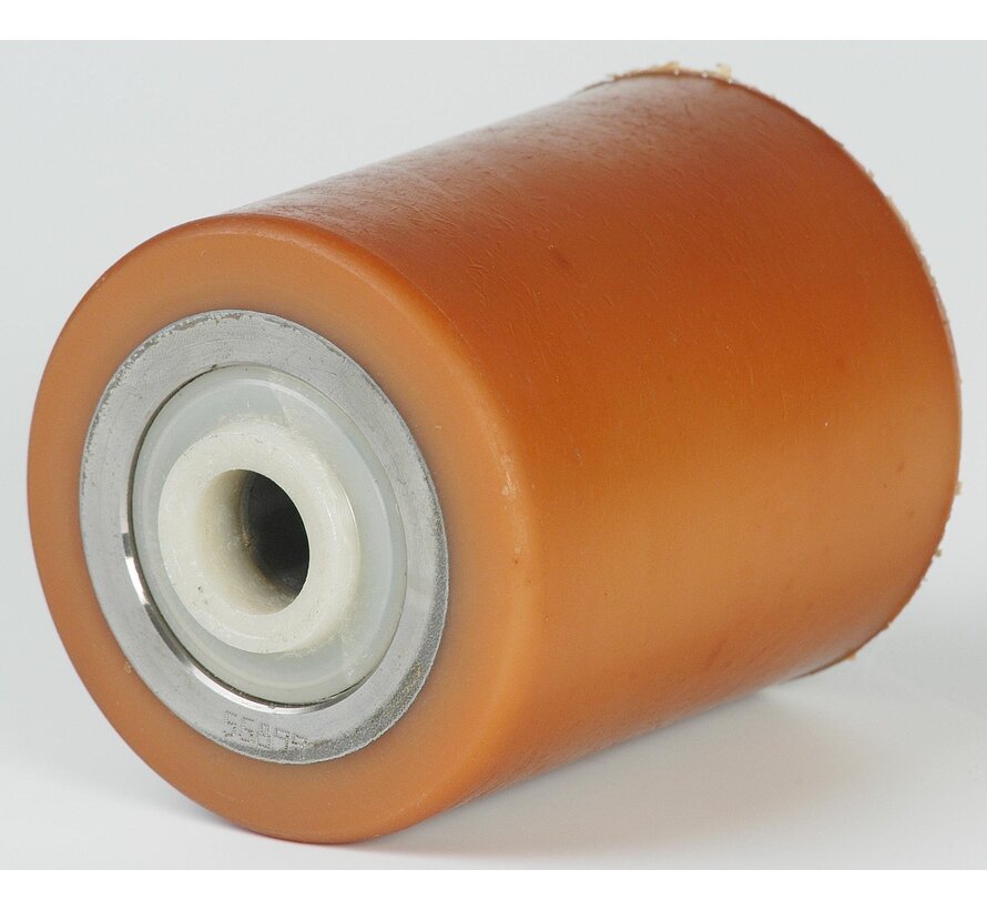 Vulkollan Pallrulle Ø85x80 mm, axelhål: 20 mm, Navlängd: 89 mm