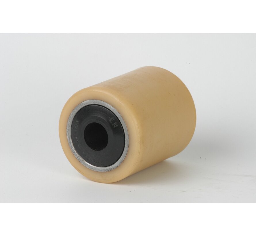 Vulkollan Pallrulle med plast vattentät tätning Ø85x85 mm, axelhål: 12 mm, Navlängd: 85 mm
