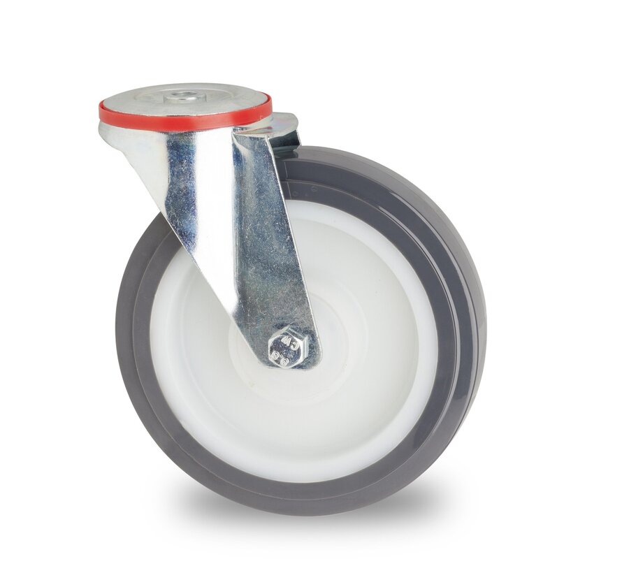 roulette pivotante, Ø 125 mm, polyuréthane moulé, 250KG