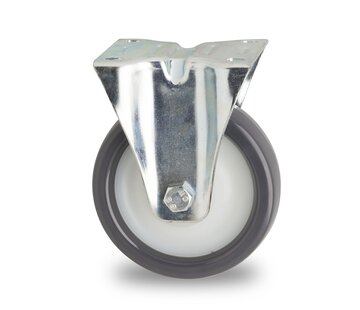 Roulette fixe, Ø 100 mm, polyuréthane injecté, 200KG
