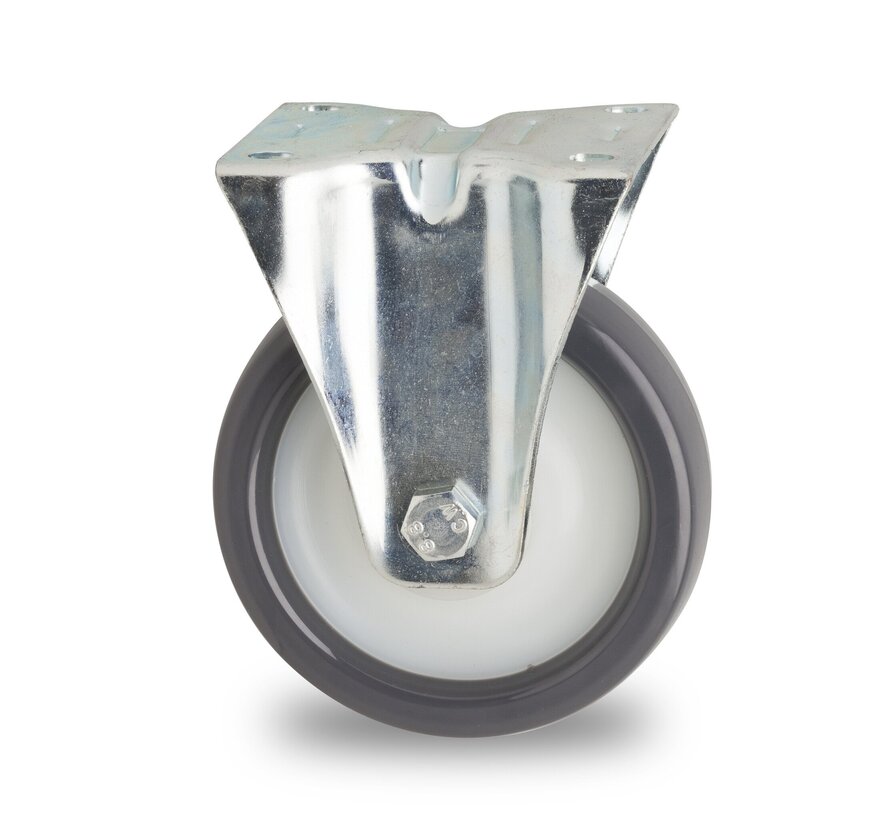 kółko stałe, Ø 100 mm, formowane wtryskowo z poliuretanu, 200 kg