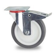 roulette pivotante avec frein, Ø 80 mm, polyuréthane moulé, 150KG