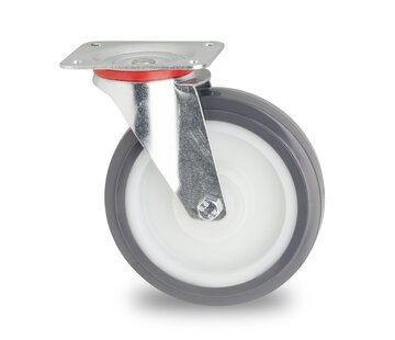 swivel castor, Ø 80 mm, injection-moulded polyurethane, 150KG