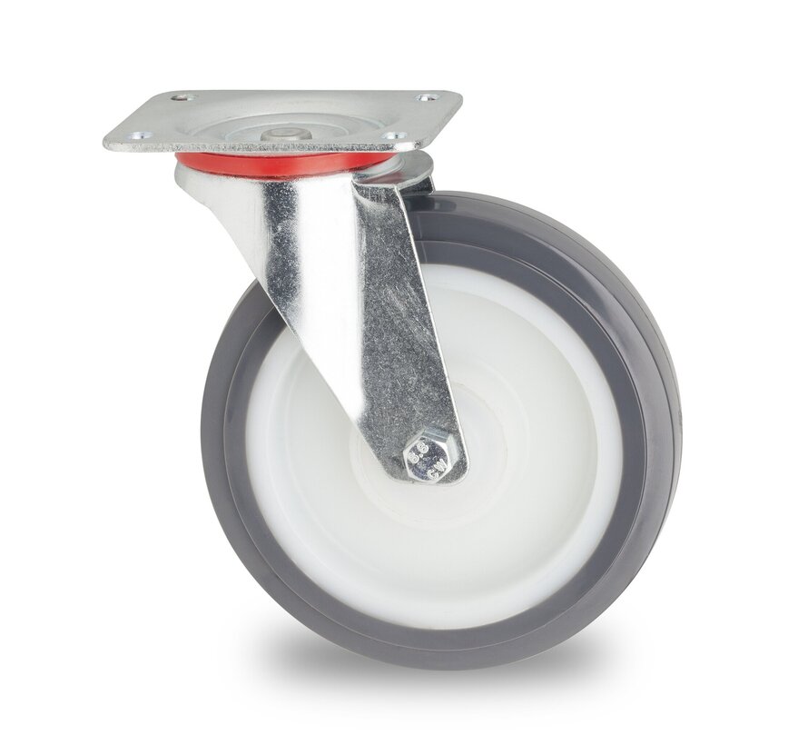 roulette pivotante, Ø 80 mm, polyuréthane injecté, 150KG