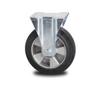 fixed-wheel castor, Ø 125 mm, elasticated rubber tyre, 250KG