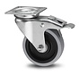 swivel castor with brake, Ø 50 mm, grey non-marking thermoplastic rubber tyre, 40KG