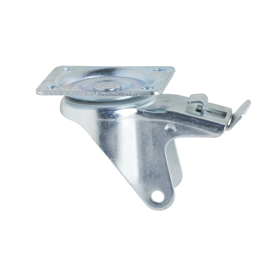 fourche pivotante avec frein Ø125mm plateau supérieur 250KG