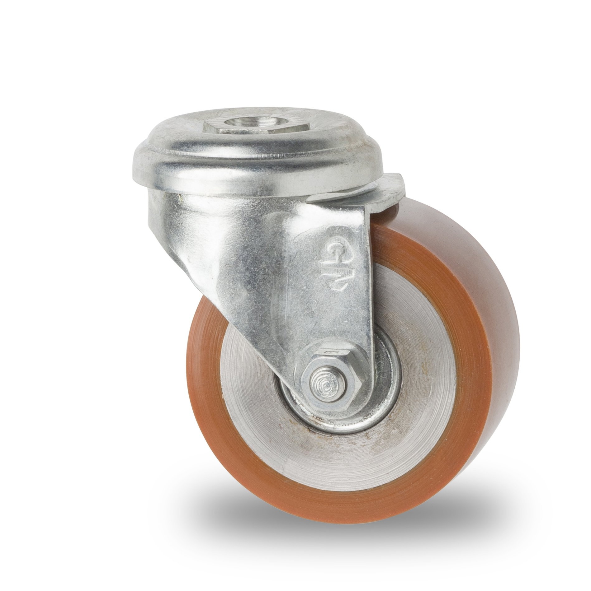 rodízio giratório, Ø 55mm, piso de poliuretano vulcanizado, 100KG