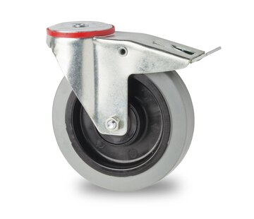 roulette pivotante avec frein, Ø 200mm, bandage élastique, 400KG