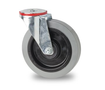 rueda giratoria, Ø 200mm, cubierta elástica, 400KG